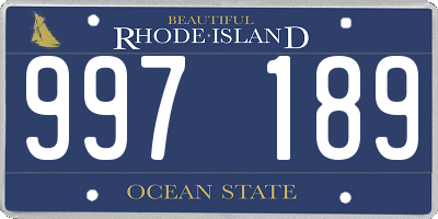 RI license plate 997189