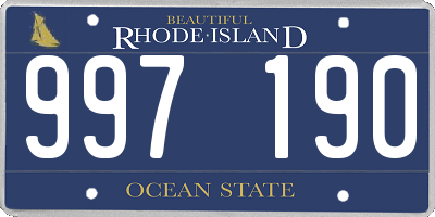 RI license plate 997190