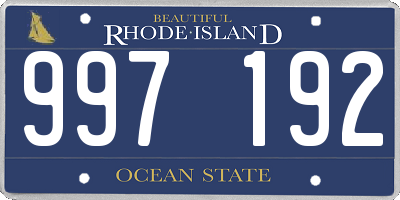 RI license plate 997192