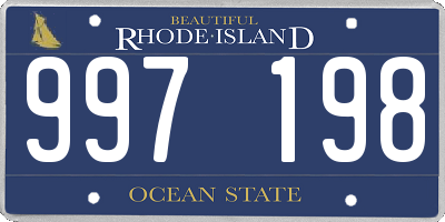 RI license plate 997198