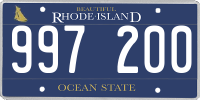 RI license plate 997200