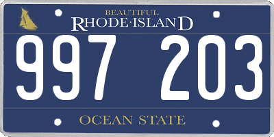 RI license plate 997203