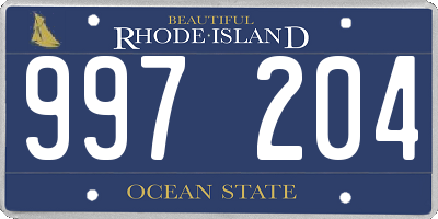 RI license plate 997204