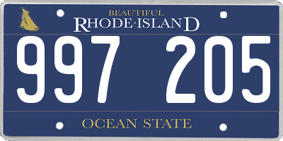 RI license plate 997205