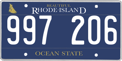 RI license plate 997206