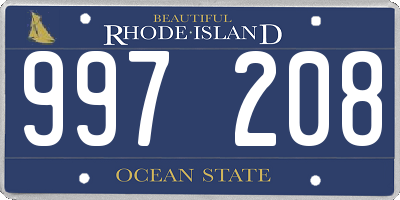 RI license plate 997208