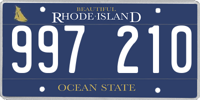 RI license plate 997210