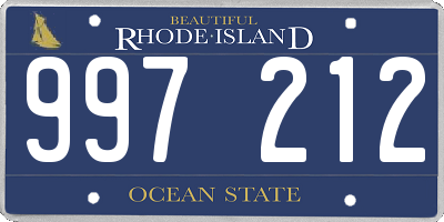 RI license plate 997212