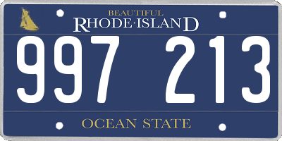 RI license plate 997213