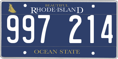 RI license plate 997214