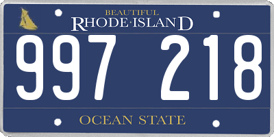 RI license plate 997218