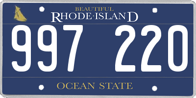 RI license plate 997220