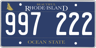 RI license plate 997222