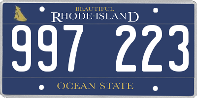 RI license plate 997223