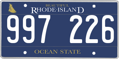 RI license plate 997226