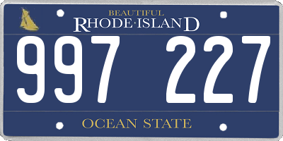 RI license plate 997227