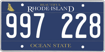 RI license plate 997228