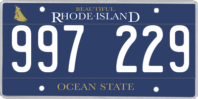 RI license plate 997229