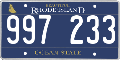 RI license plate 997233