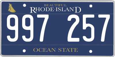 RI license plate 997257