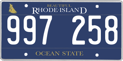 RI license plate 997258