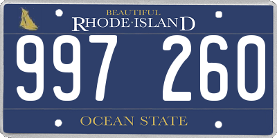 RI license plate 997260