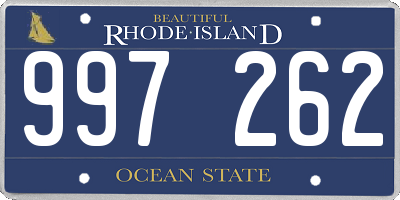 RI license plate 997262