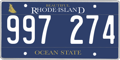 RI license plate 997274