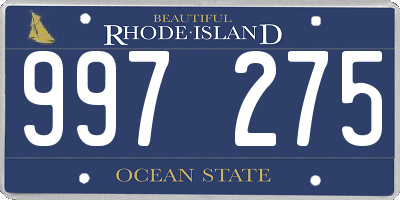 RI license plate 997275