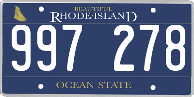 RI license plate 997278