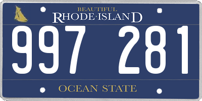 RI license plate 997281