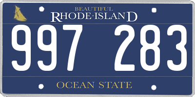 RI license plate 997283