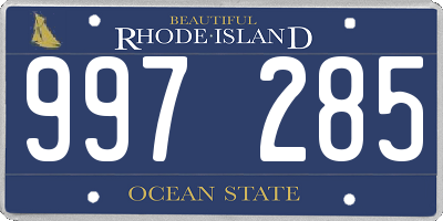 RI license plate 997285