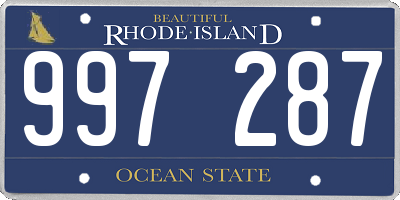 RI license plate 997287