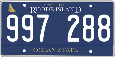 RI license plate 997288