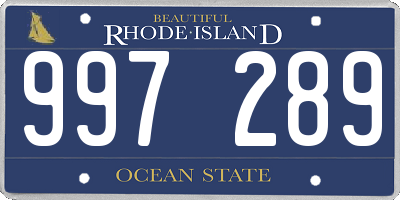 RI license plate 997289