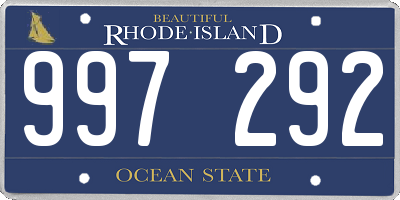 RI license plate 997292