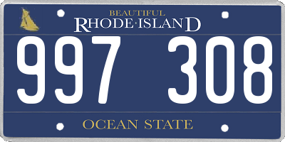 RI license plate 997308