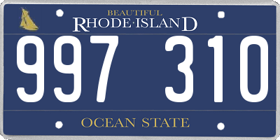 RI license plate 997310