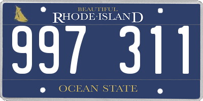 RI license plate 997311