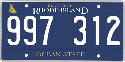 RI license plate 997312