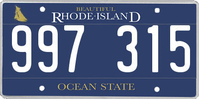 RI license plate 997315