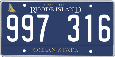 RI license plate 997316