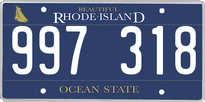 RI license plate 997318