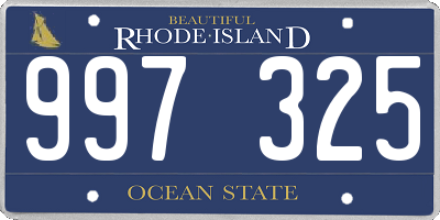 RI license plate 997325