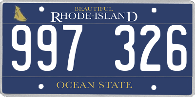 RI license plate 997326