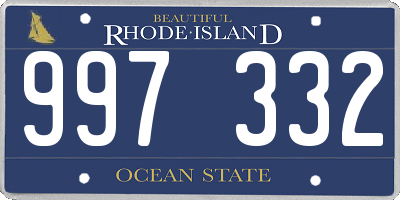 RI license plate 997332