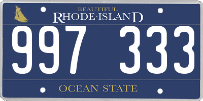 RI license plate 997333