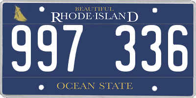 RI license plate 997336