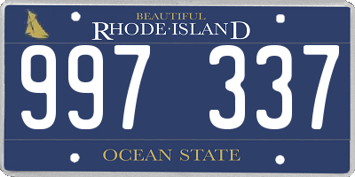 RI license plate 997337